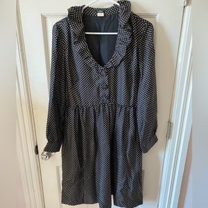 Vintage J Crew Black and White Polka Dot Dress Size 10